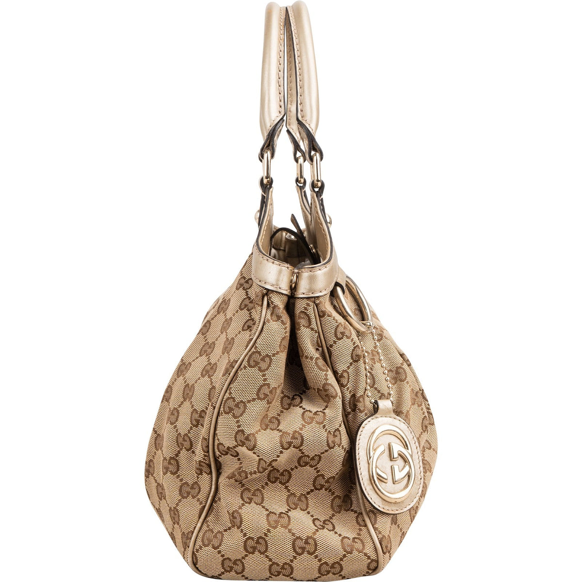 Gucci GG Canvas Metallic Leder Sukey Handtasche, Bild 3 von 10