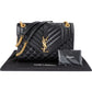 Saint Laurent Grain De Poudre Embossed Leather Envelope Crossbody Bag