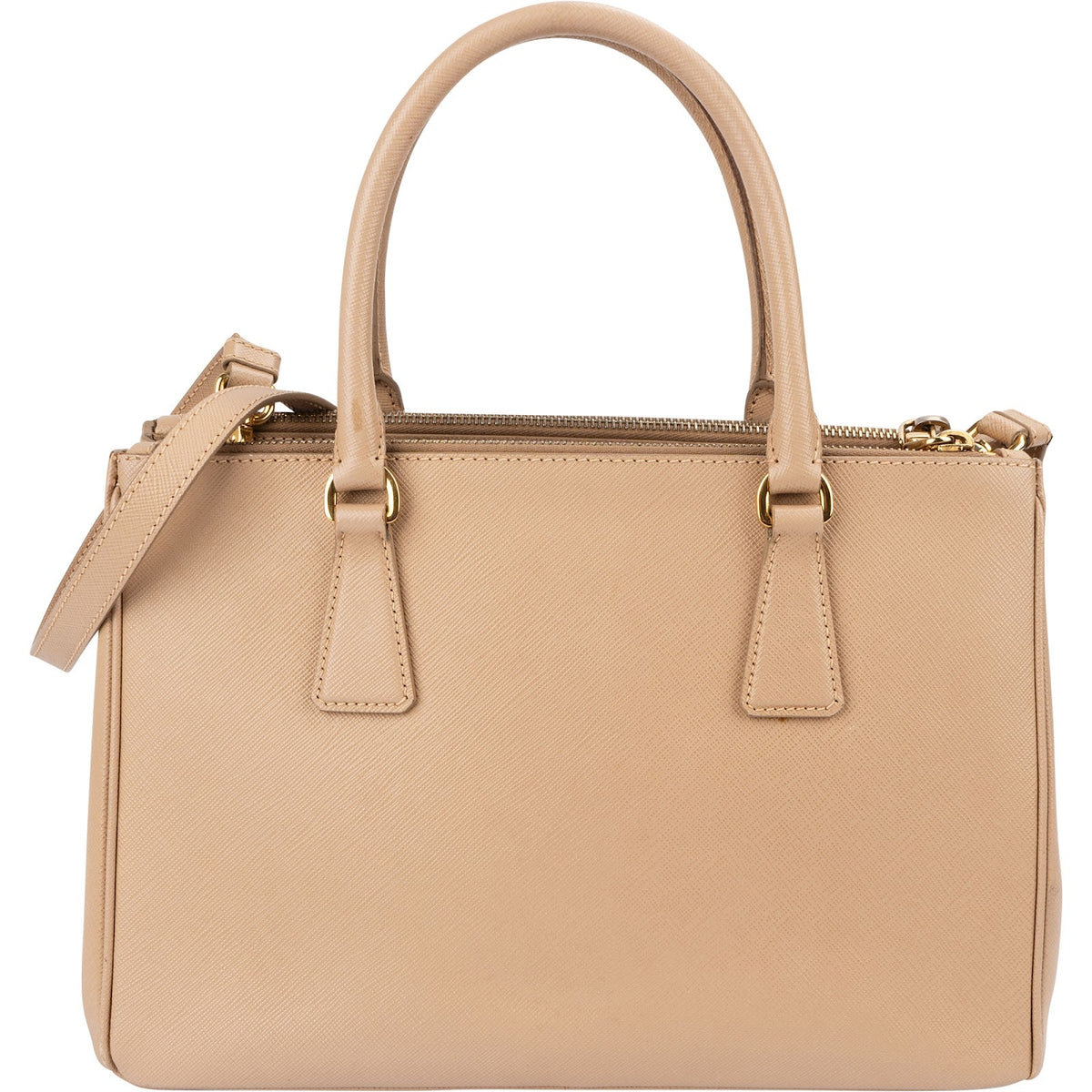 Prada Beige Saffiano Lux Leather Galleria Handbag