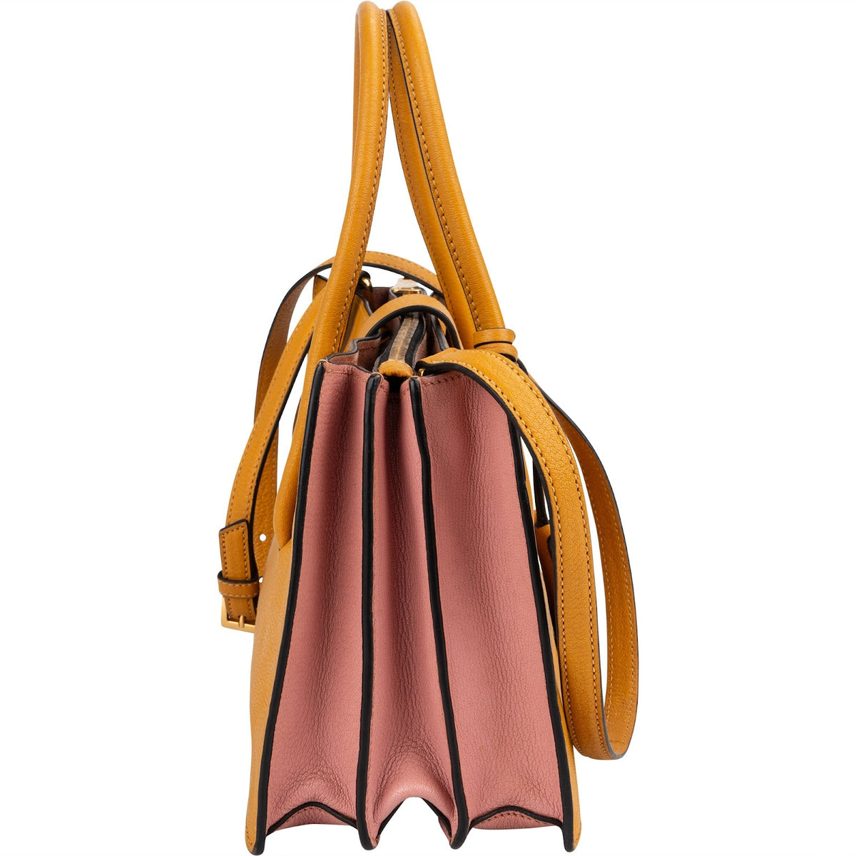 Miu Miu Madras Top Handle aus zweifarbigem Leder – Ansicht 5