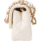 Sac bandoulière Chanel Mini Rectangular à rabat simple en cuir d'agneau matelassé avec perles