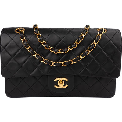 Chanel Quilted Lambskin Medium 24K Gold Double Flap Shoulder Bag
