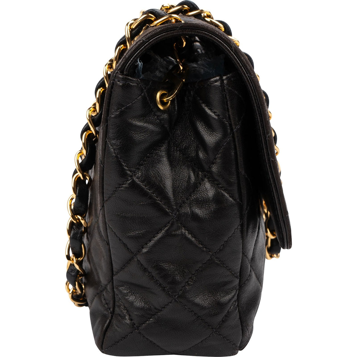 Sac bandoulière Chanel Soft Medium à rabat simple en cuir d'agneau matelassé, pièces métalliques plaquées or 24K