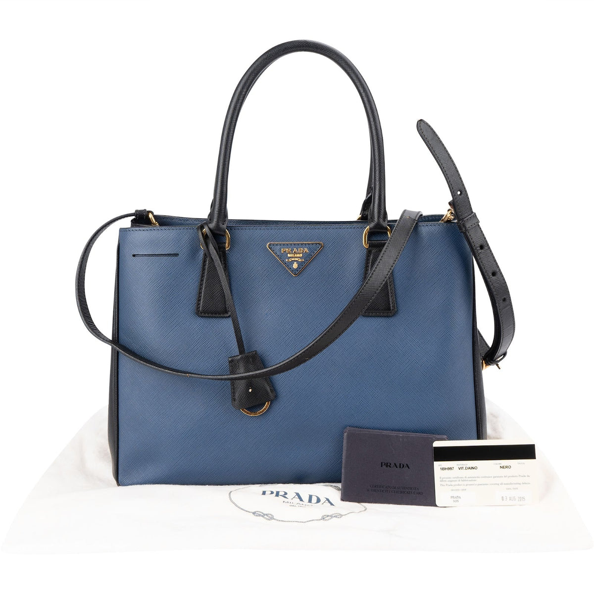 Sac à main Prada Galleria en cuir Saffiano bicolore