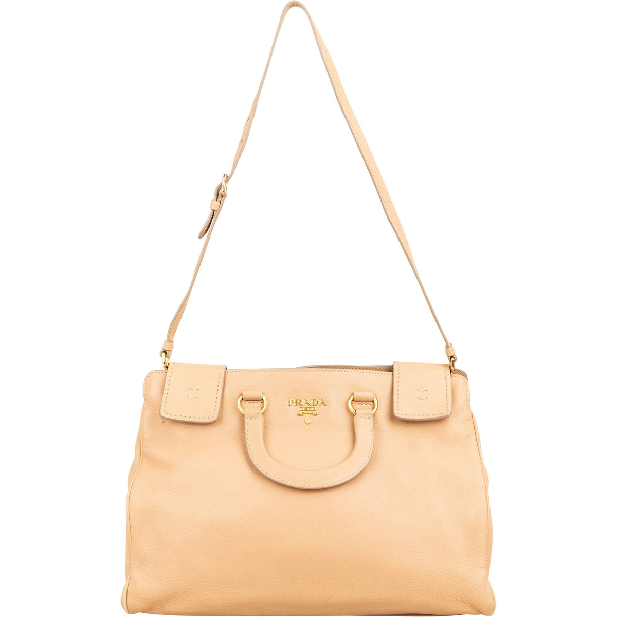 Prada Cervo Top Handle Hobo aus beigem Hirschleder – Ansicht 9