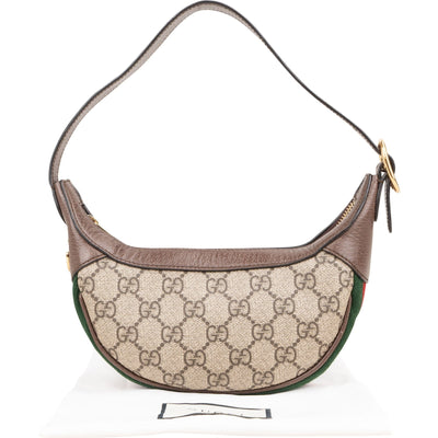 Gucci Monogram GG Supreme Ophidia Crescent Pochette schoudertas