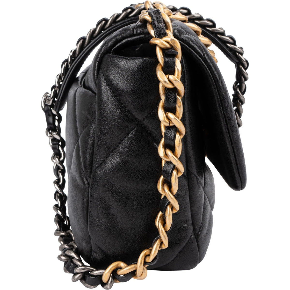 Borsa a tracolla Chanel 19 Medium Single Flap in pelle di agnello trapuntata