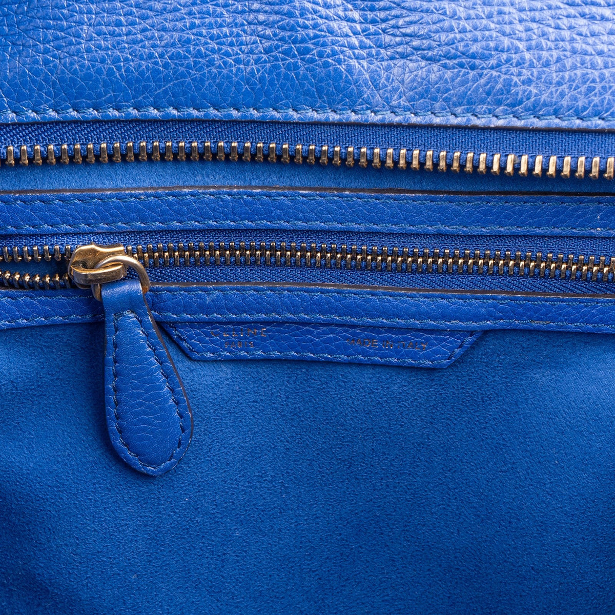Céline Bleu genarbtes Kalbsleder Luggage Handtasche, Bild 10 von 11