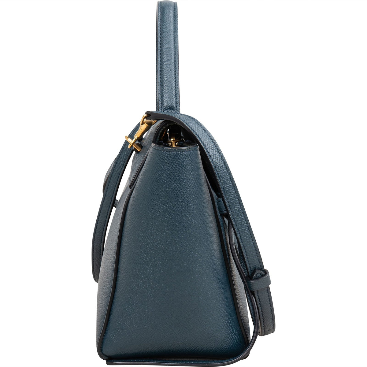 Celine Petrol genarbtes Kalbsleder Belt Handtasche, Bild 4 von 11