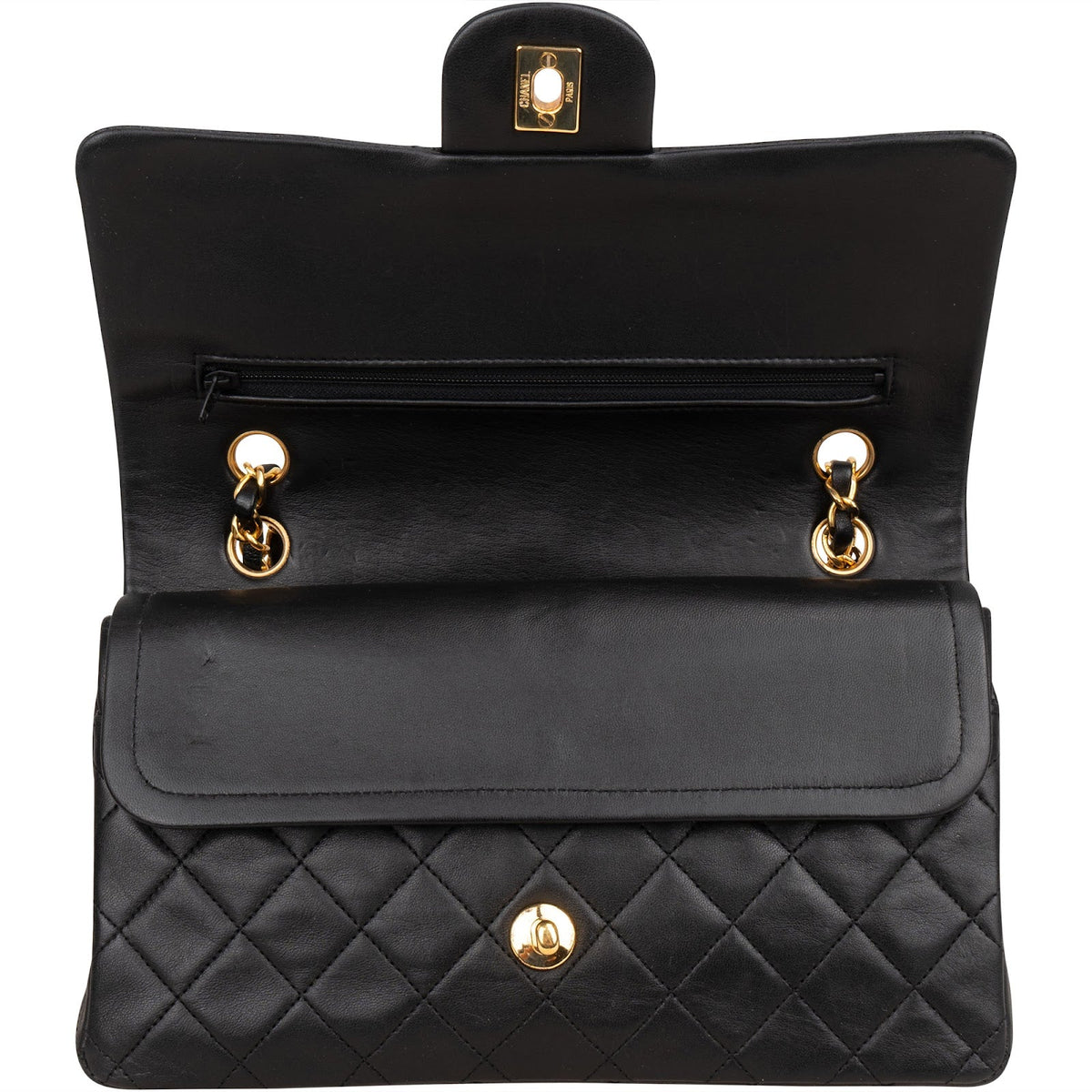 Chanel Lammleder Gold Medium Double Flap Schultertasche, Bild 12 von 15