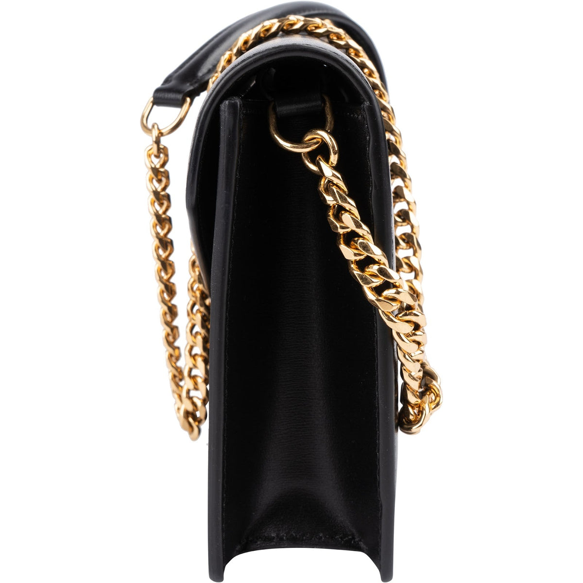 Borsa a tracolla Celine Triomphe Wallet On Chain in pelle di vitello lucida