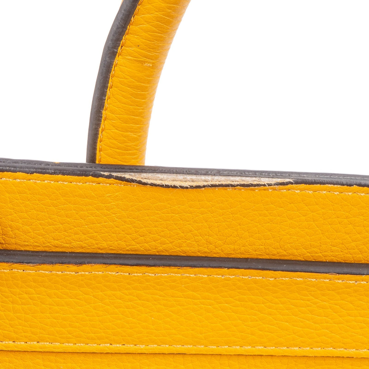 Celine Luggage Tote aus gelbem Drummed-Kalbsleder – Ansicht 12