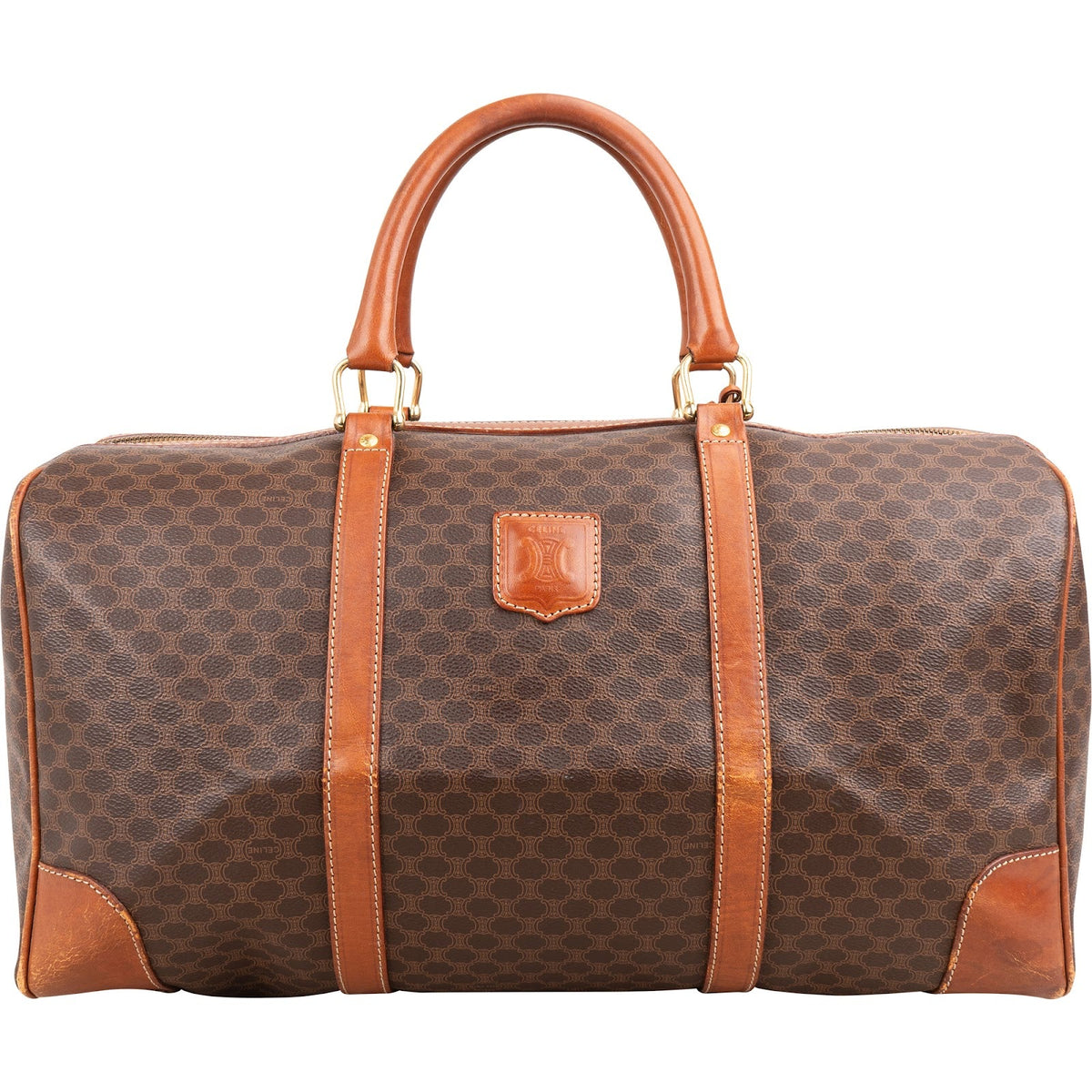 Celine Monogram Macadam Canvas Boston 45 aus Canvas und Leder – Vorderansicht