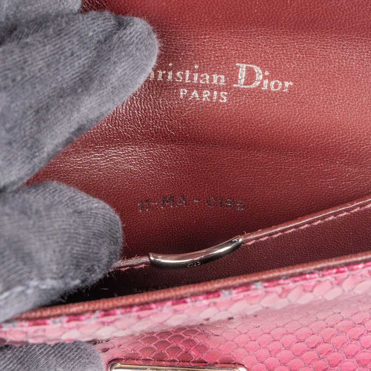 Dior Metallic Python Mini Diorama Umhängetasche, Bild 11 von 11