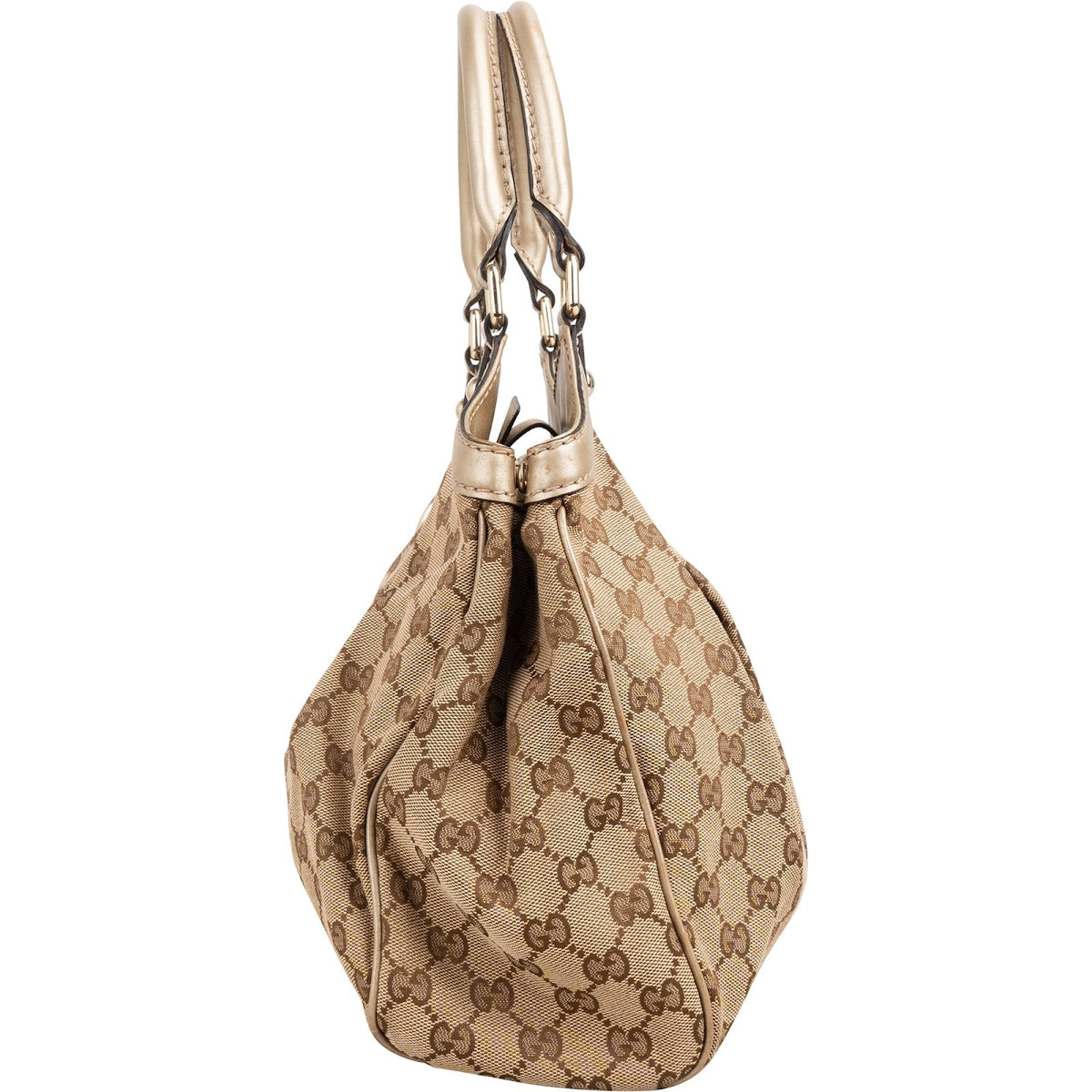 Gucci GG Canvas Metallic Leder Sukey Handtasche, Bild 5 von 10