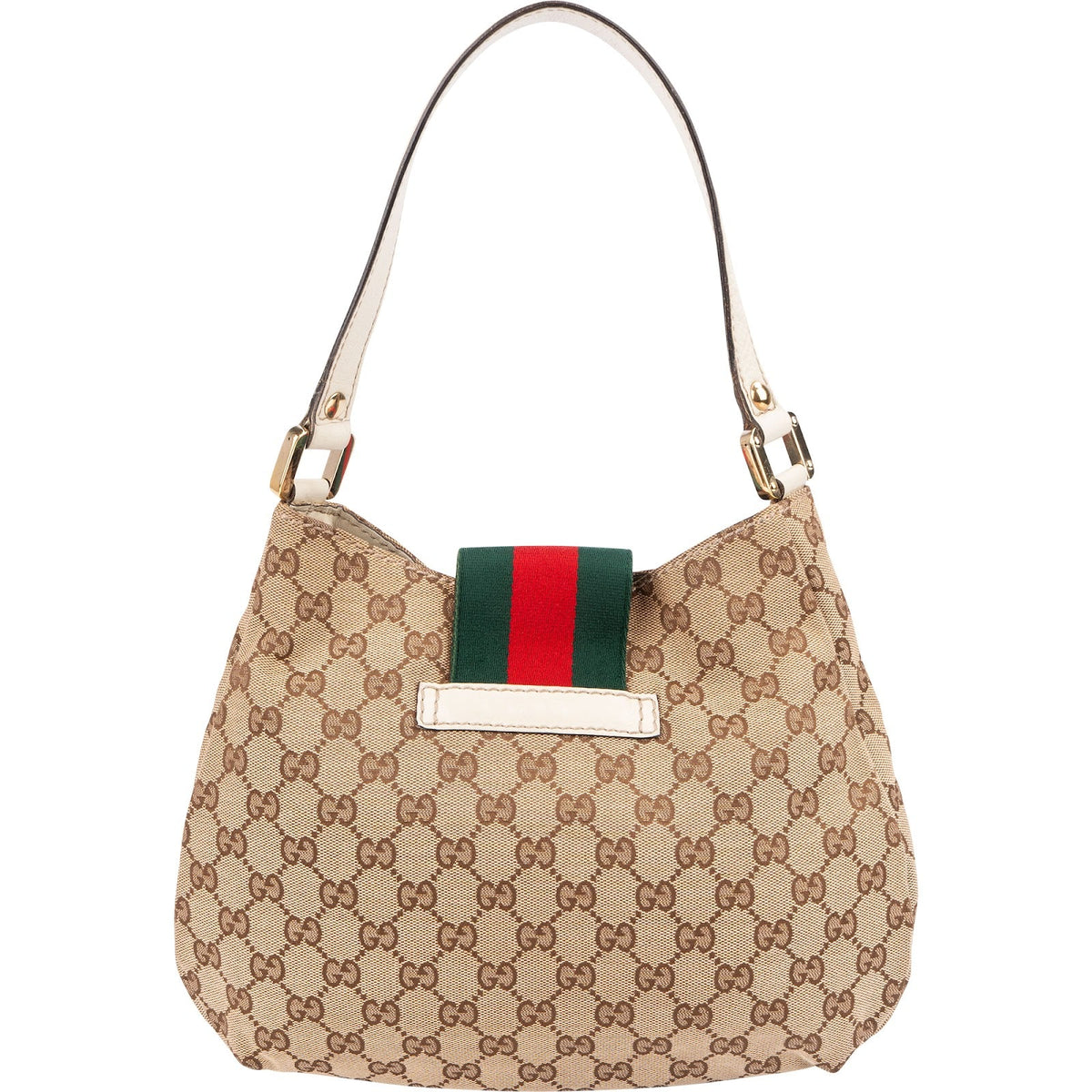 Gucci Monogram GG Canvas Web Hobo Shoulder Bag