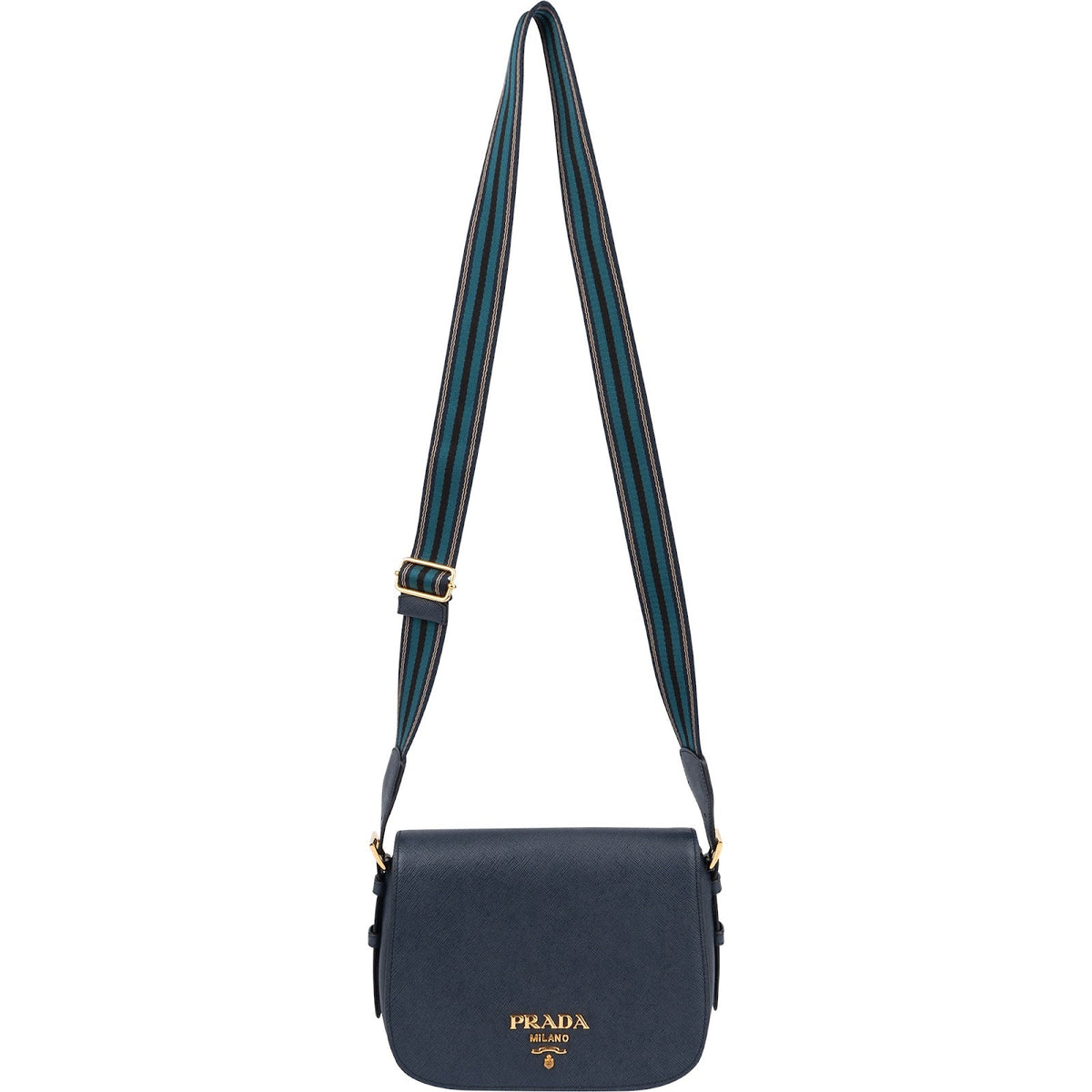 Borsa a tracolla Prada in pelle Saffiano blu