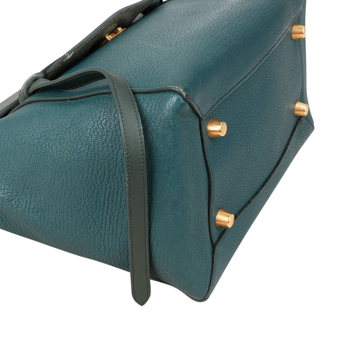 Borsa a mano Céline in pelle di vitello granata color petrolio