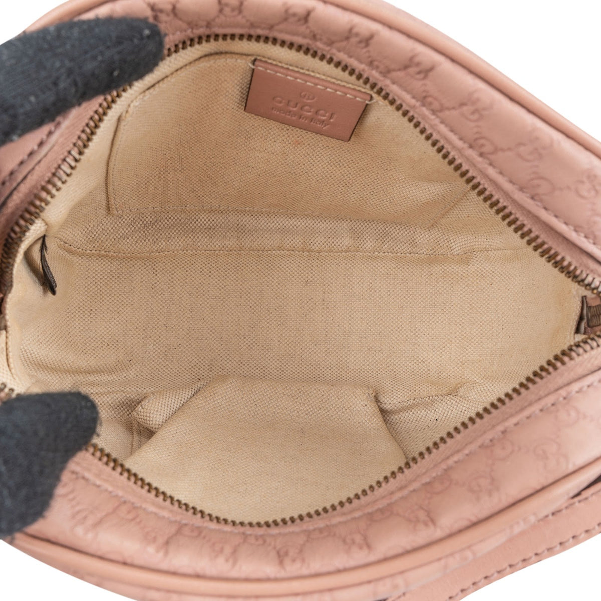 Borsa a tracolla Disco Camera Gucci in pelle Microguccissima con nappina in bambù