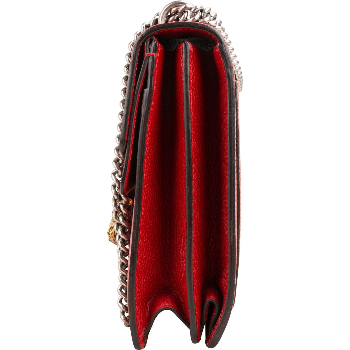 Bolso de hombro y bandolera Dionysus de piel roja con cristales de Gucci