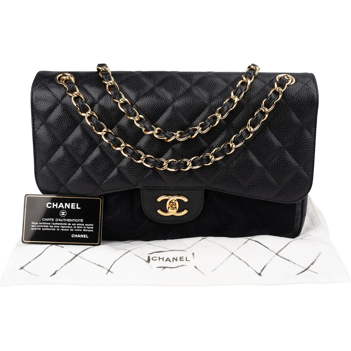 Chanel Caviar Leder Jumbo Double Flap Umhängetasche, Bild 2 von 15