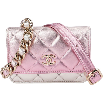 Chanel Quilted Metallic Lambskin Waist Crossbody Bag