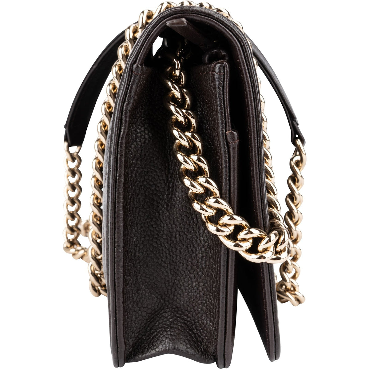 Bolso bandolera Chanel Boy Wallet On Chain en piel de caviar acolchada