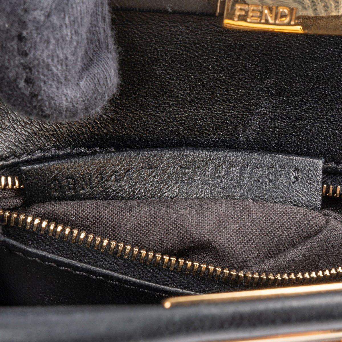 Fendi Black Leather Peekaboo Small Handbag