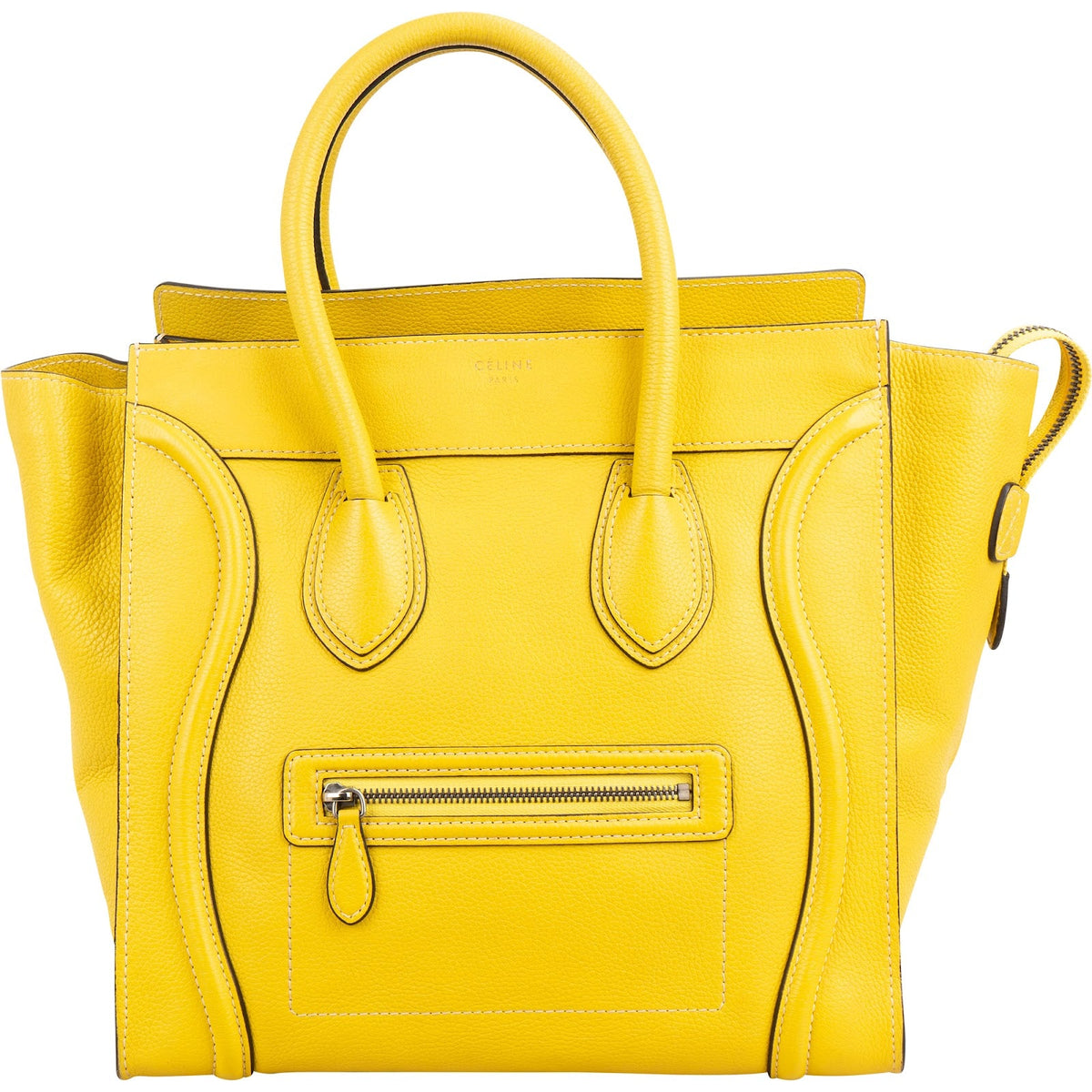 Celine Yellow Drummed Calfskin Luggage Tote Handtas