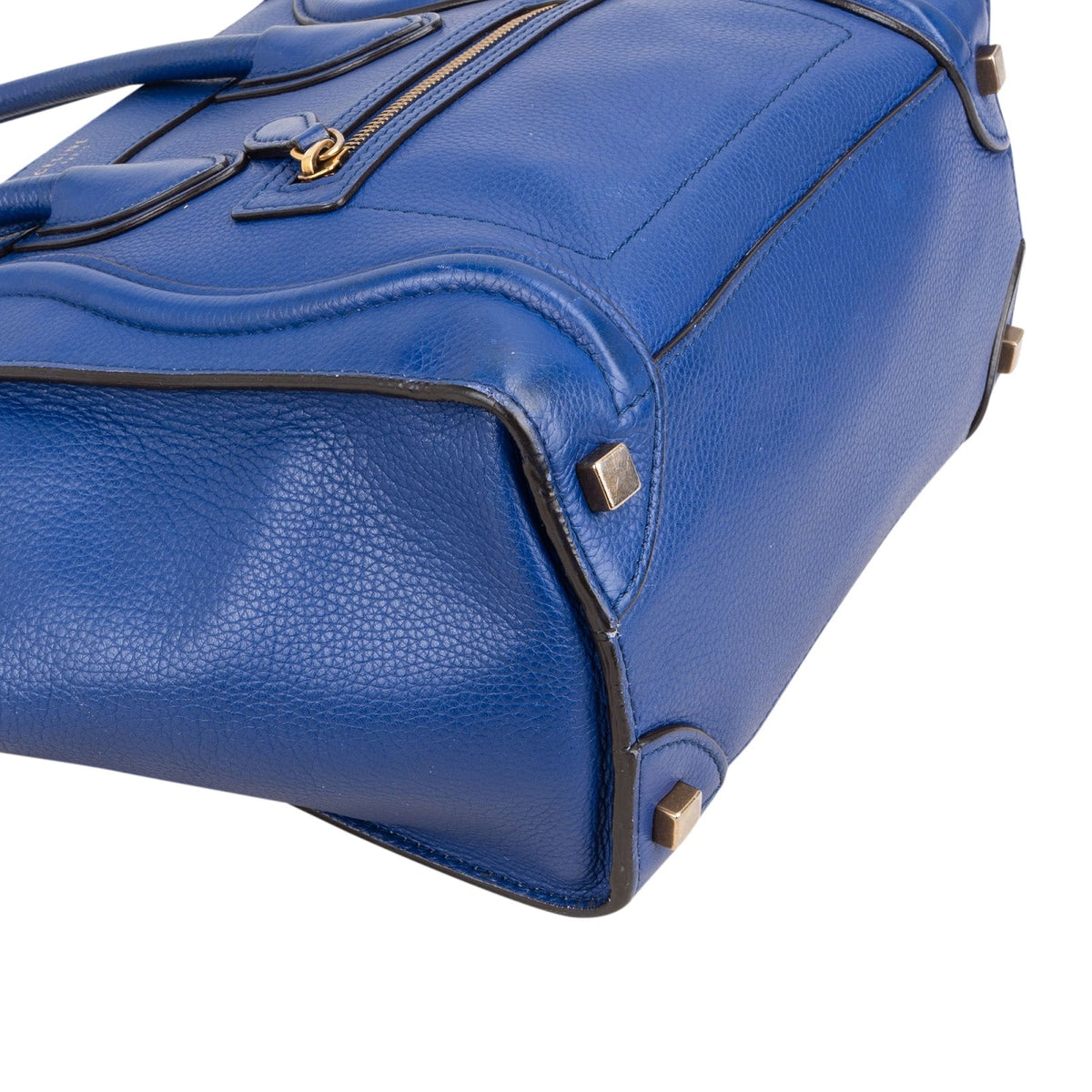 Céline Bleu genarbtes Kalbsleder Luggage Handtasche, Bild 8 von 11