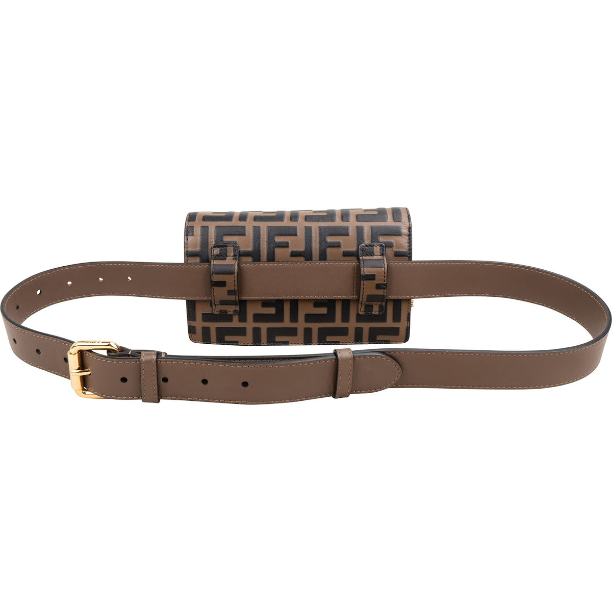 Fendi Monogram FF gepreegde lederen "F is" Belt crossbody tas