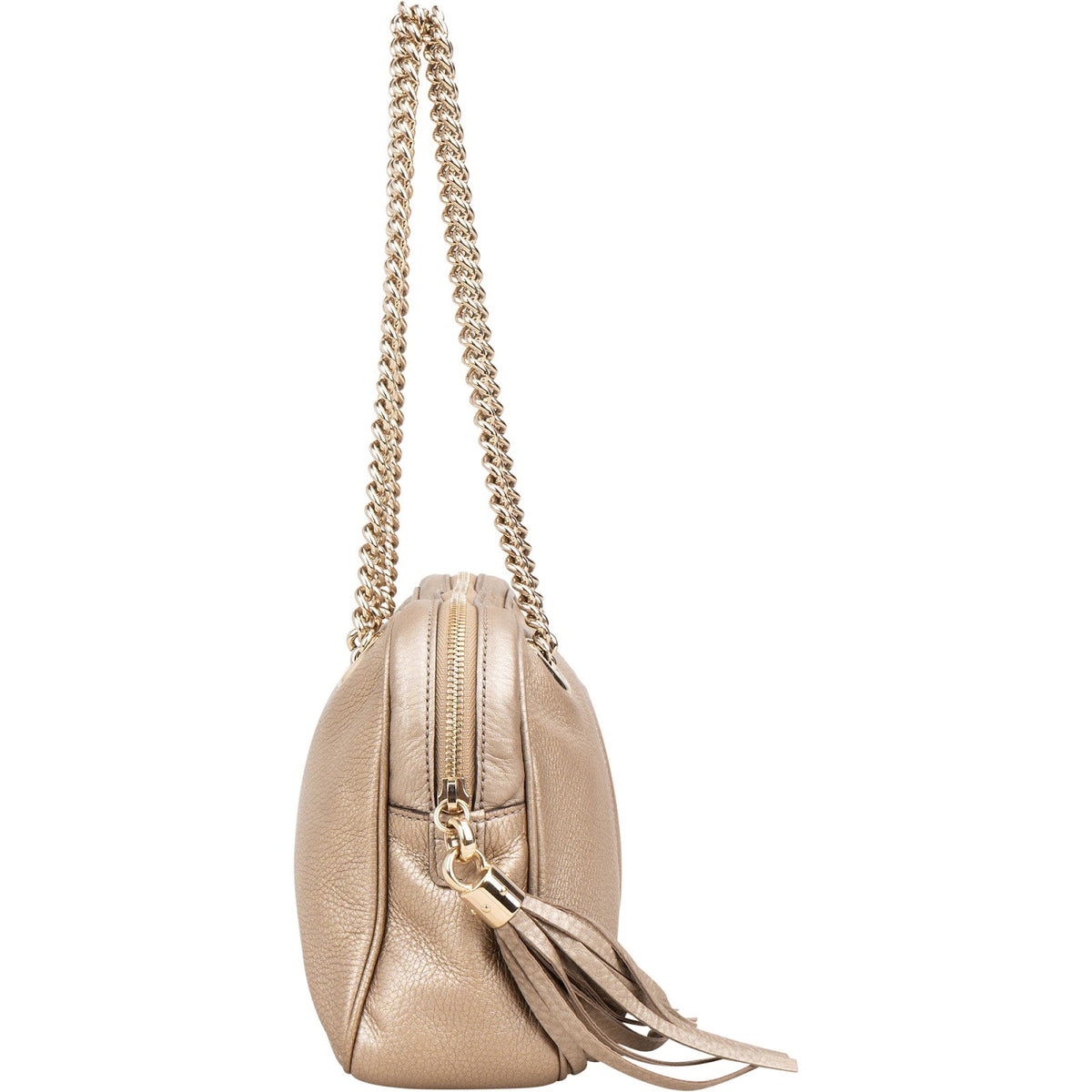 Bolso de hombro Gucci Soho GG en piel metalizada