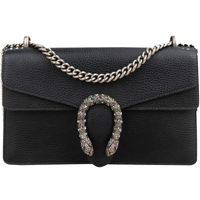 Gucci Grained Leather Crystal Dionysus Shoulder Bag