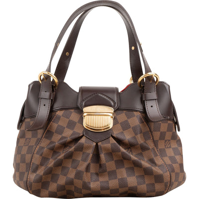Borsa a spalla Louis Vuitton Sistina PM in tela Monogram Damier Ebene