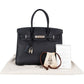 Hermès Blau Indigo Clemence Birkin 30 Handtasche, Bild 2 von 15