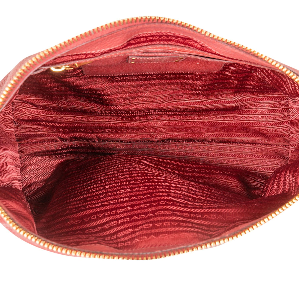 Prada Rot Vitello Daino Leder Satchel City Handtasche, Bild 8 von 10
