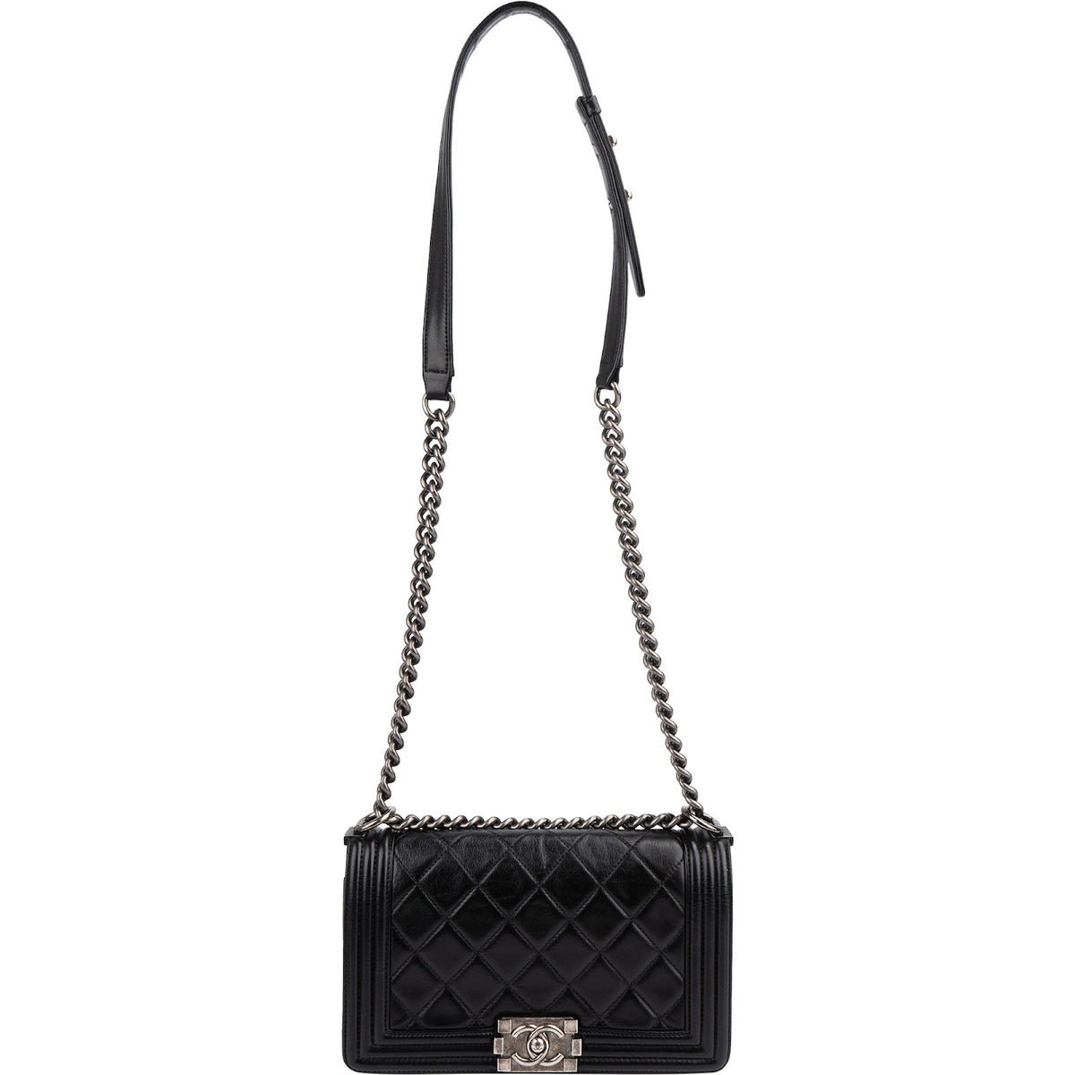 Chanel Boy Medium Single Flap aus gestepptem Lammleder – Ansicht 11