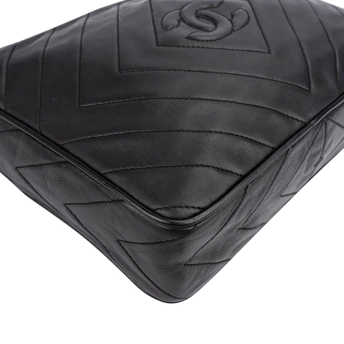 Chanel Quilted Lambskin Chevron Tassel Camera Crossbody Bag