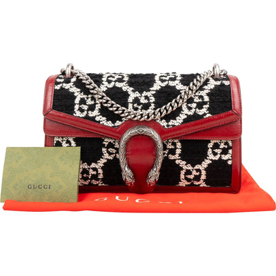 Gucci Monogram GG Tweed Dionysus Shoulder Shoulder Bag