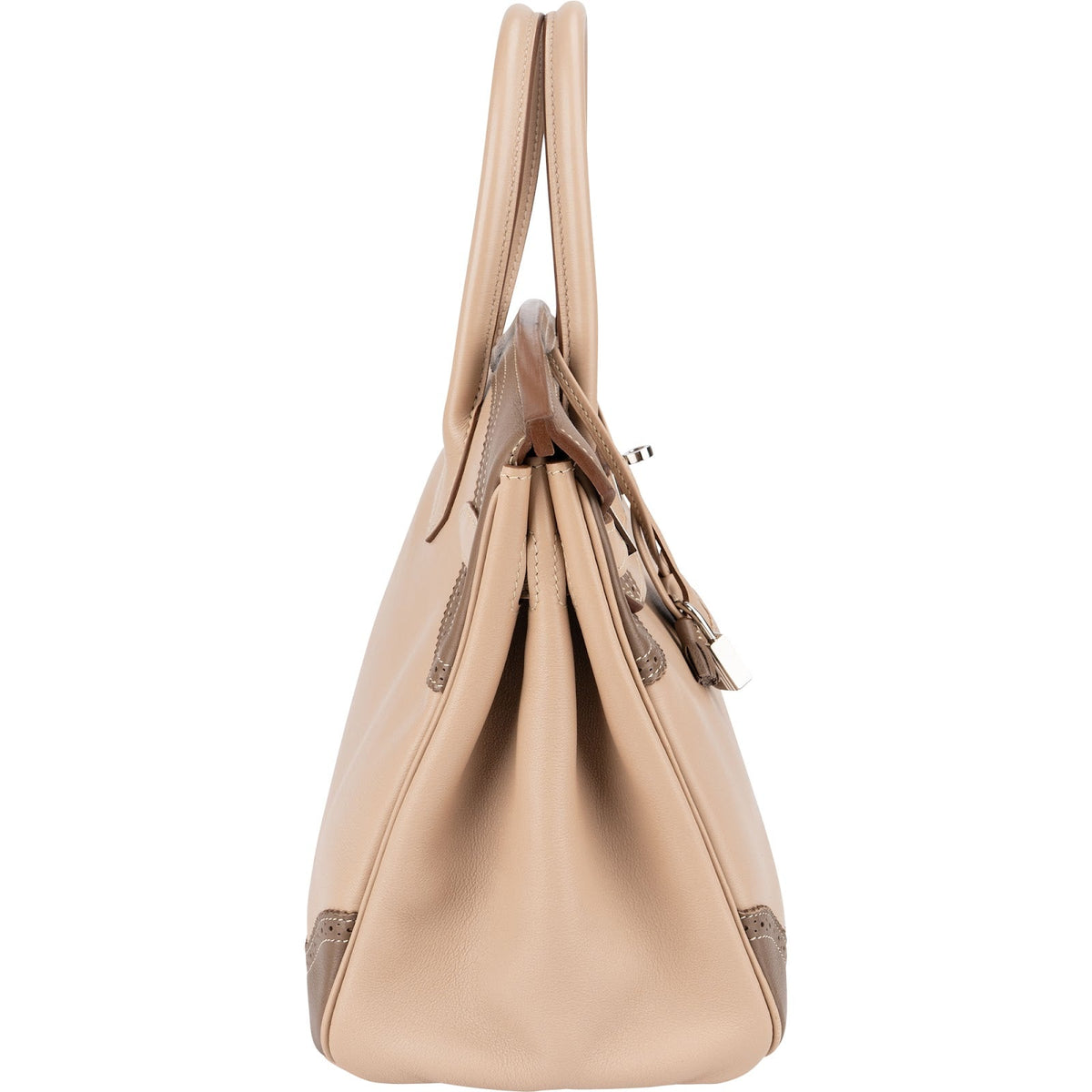 Hermès Swift Birkin 30 handtas in Blanc & Gris Perle met palladium hardware