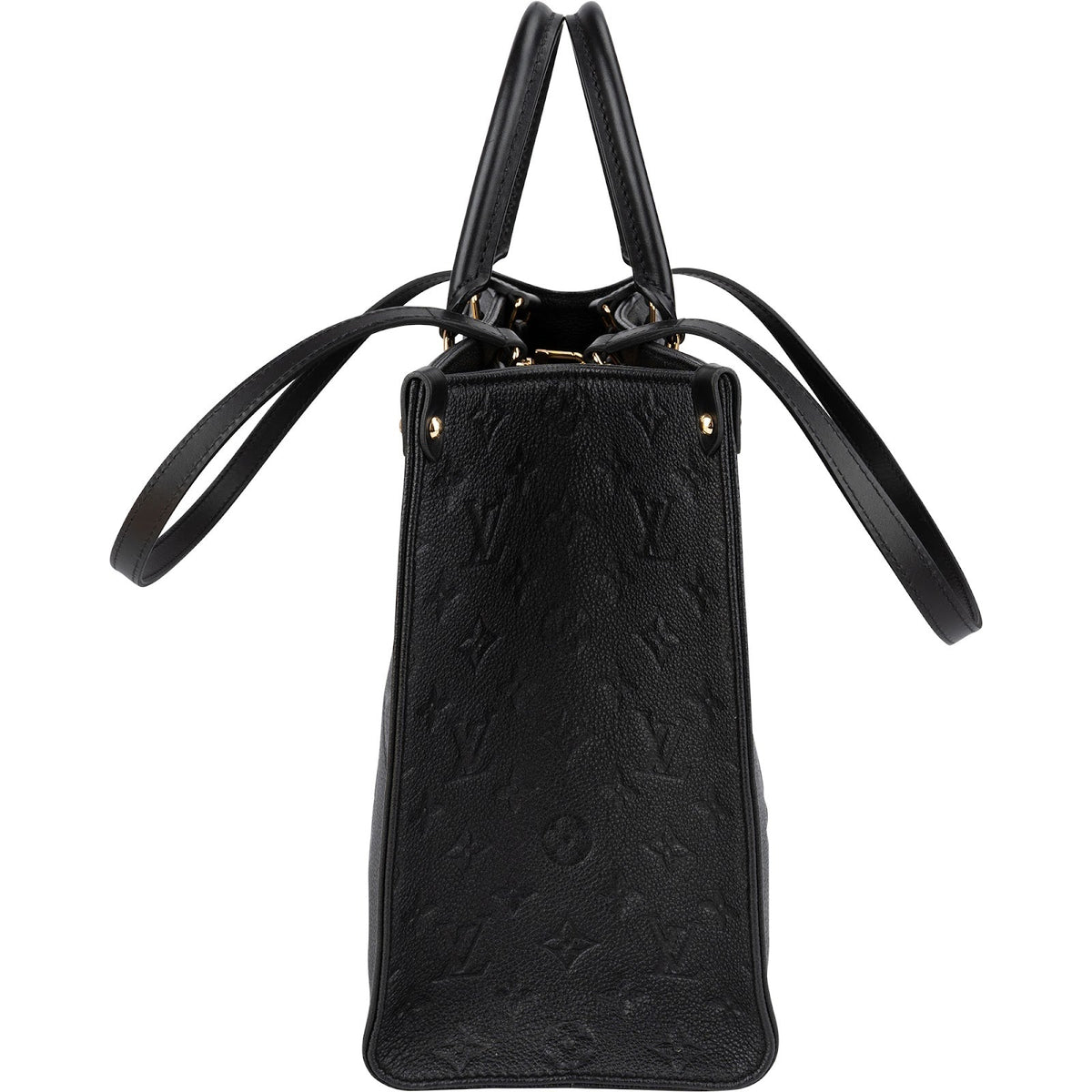 Sac porté épaule Louis Vuitton OnTheGo MM en cuir Monogram Empreinte noir