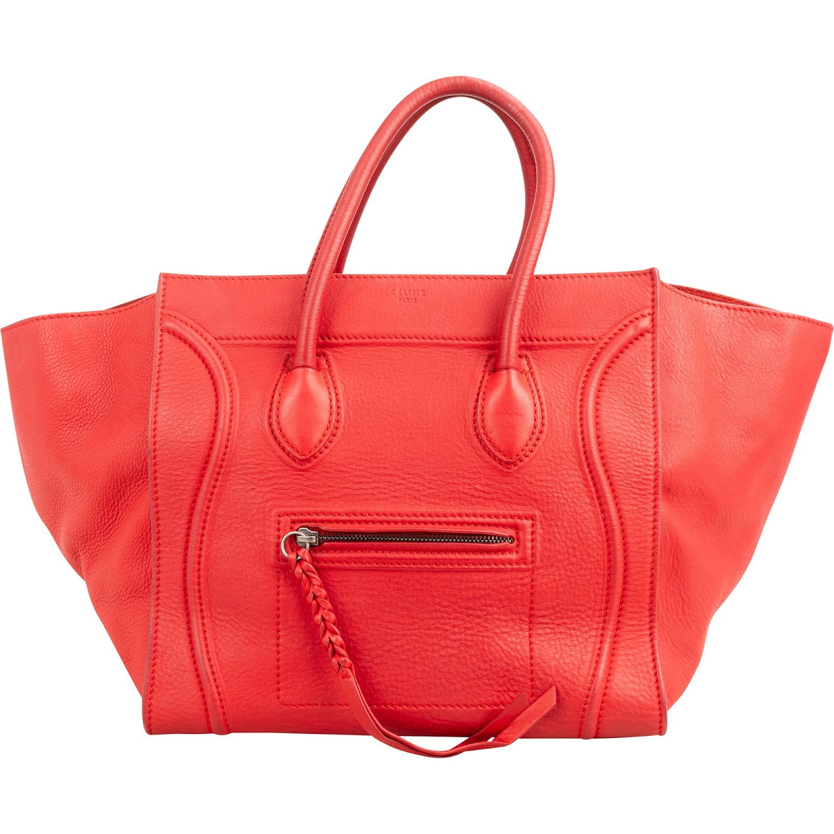 Bolso de mano Celine Large Luggage de piel de becerro Red Drummed