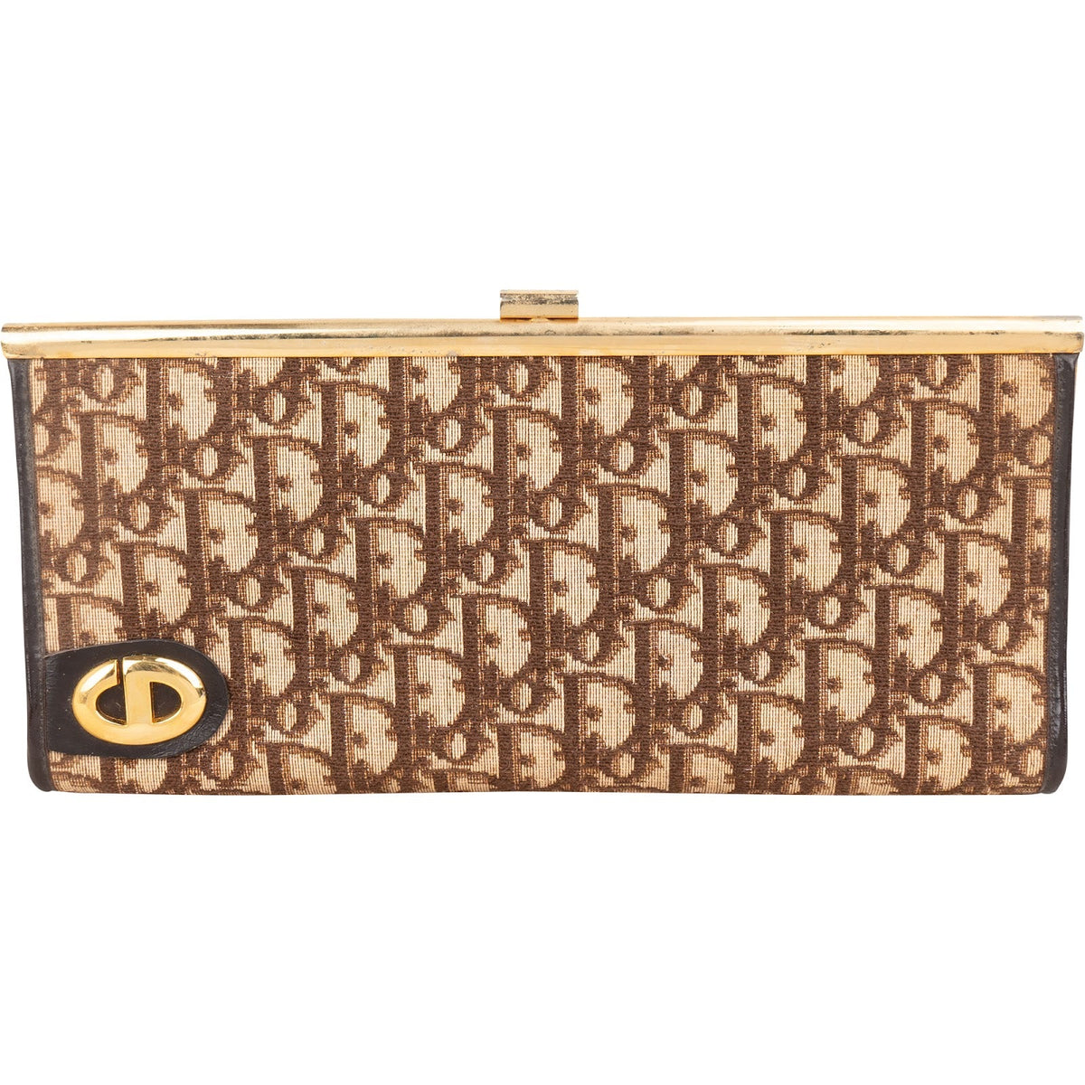 Christian Dior Oblique Trotter Monogram Canvas Frame Clutch