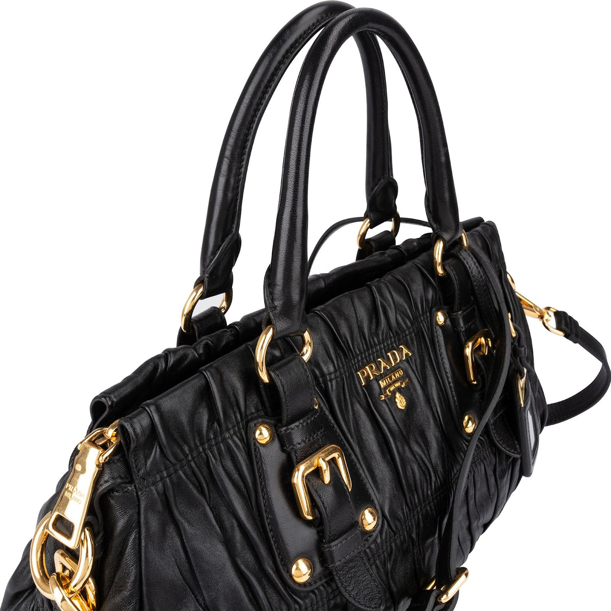 Prada Nappa Leder Gaufre Satchel Handtasche, Bild 3 von 12