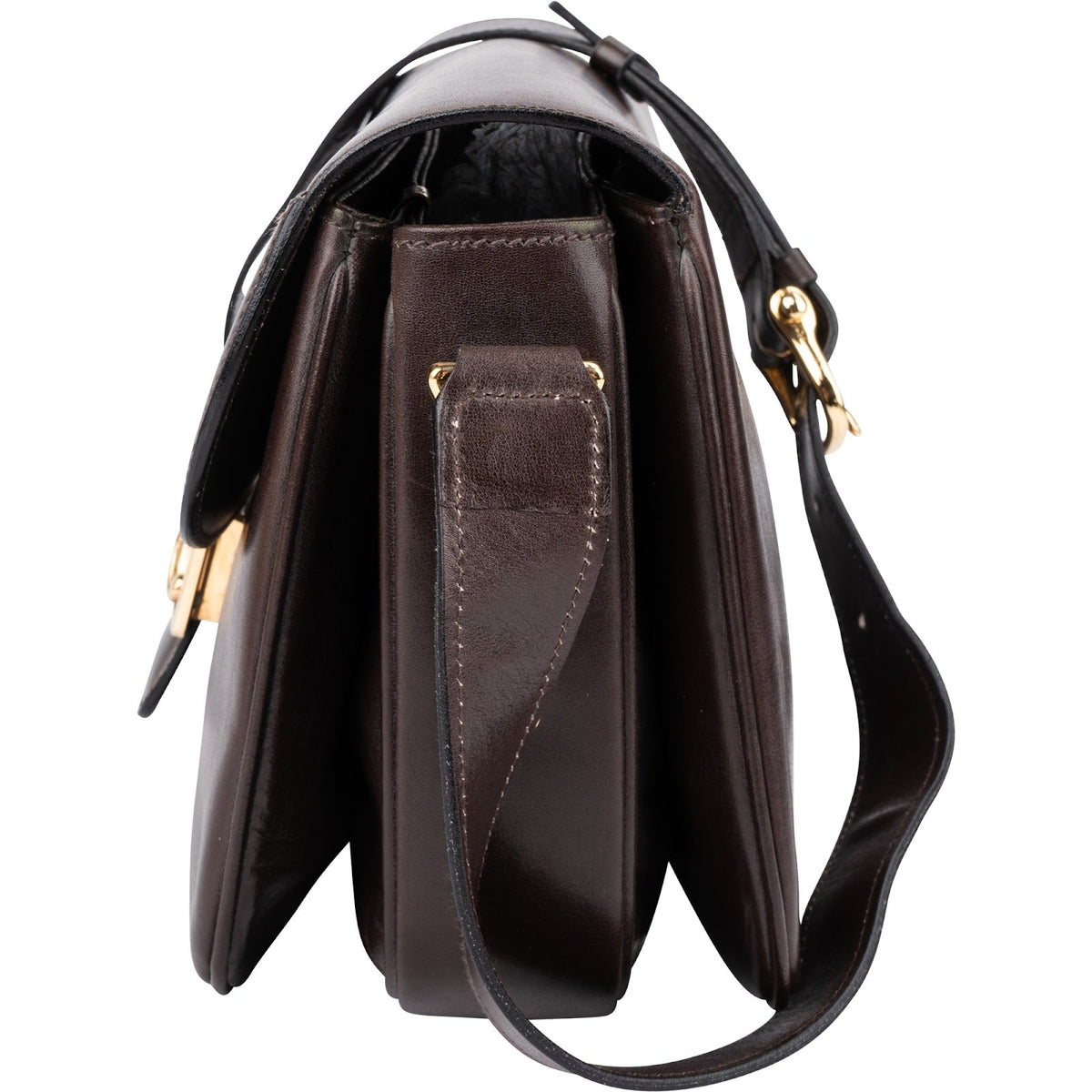 Sac porté épaule Triomphe moyen en cuir de veau brillant Celine