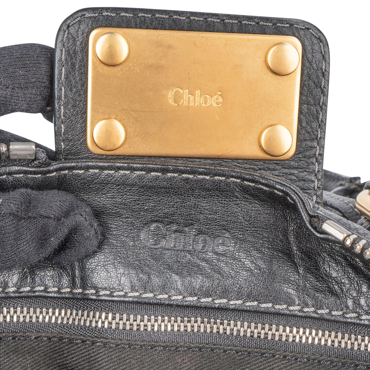 Chloé Pebbled Leder Paddington Satchel Handtasche, Bild 10 von 11