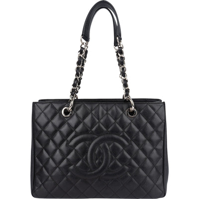 Chanel Quilted Caviar Leather Grand Shopping Tote Shoulder Bag