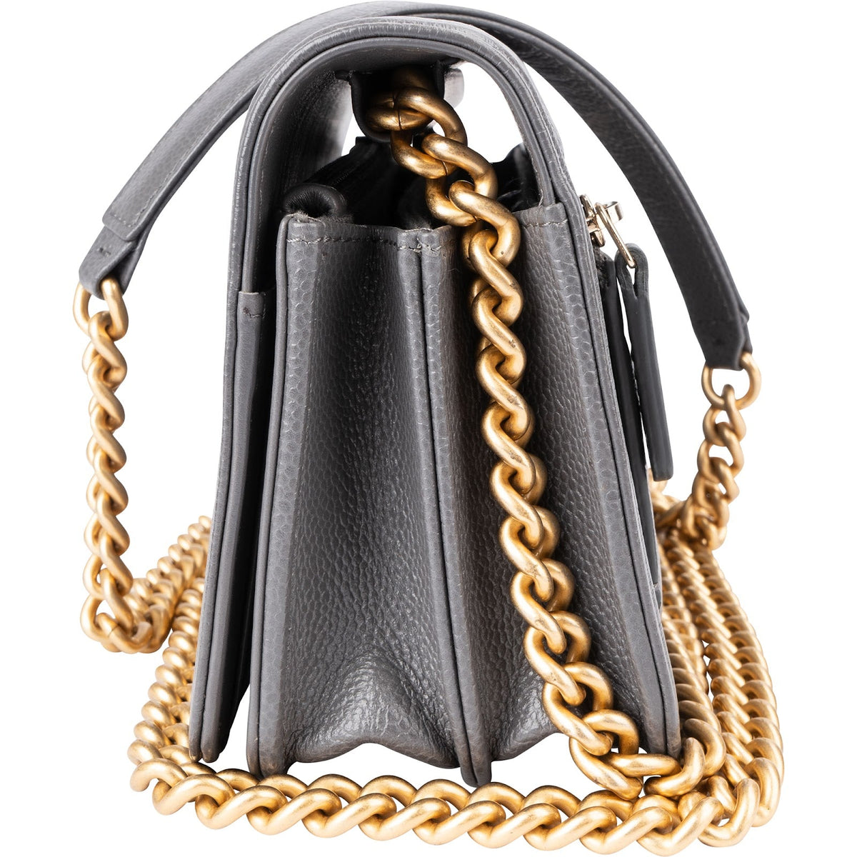 Chanel Small Boy Wallet on Chain aus Caviar-Leder – Detailansicht 4
