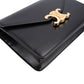 Borsa a tracolla Celine Triomphe Wallet On Chain in pelle di vitello lucida