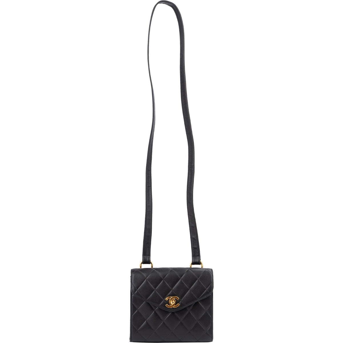 Chanel Quilted Lambskin 24K Gold Single Flap Crossbody Bag